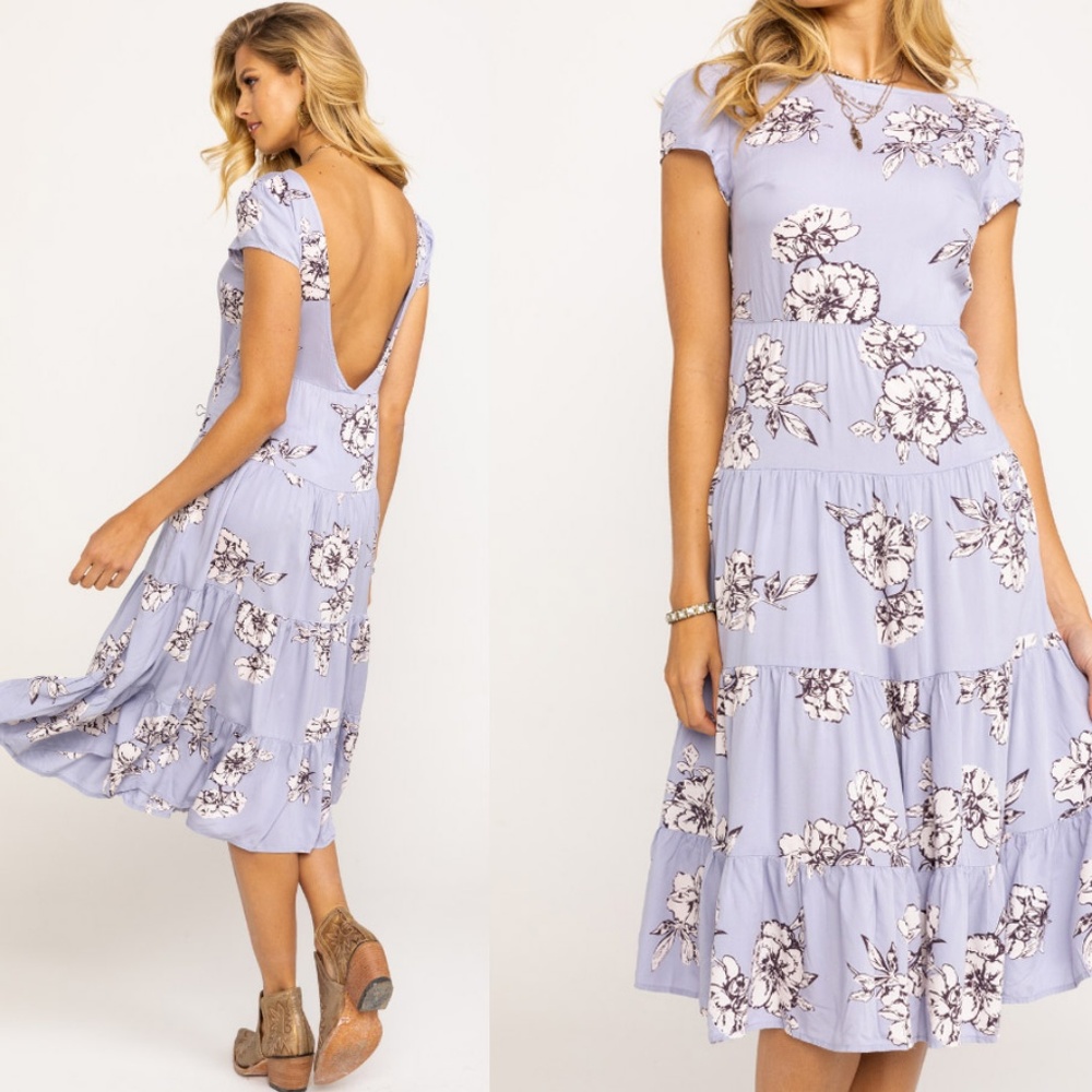 NEW Free People Rita Tiered Floral Midi Dress $128 - Picture 6 of 8